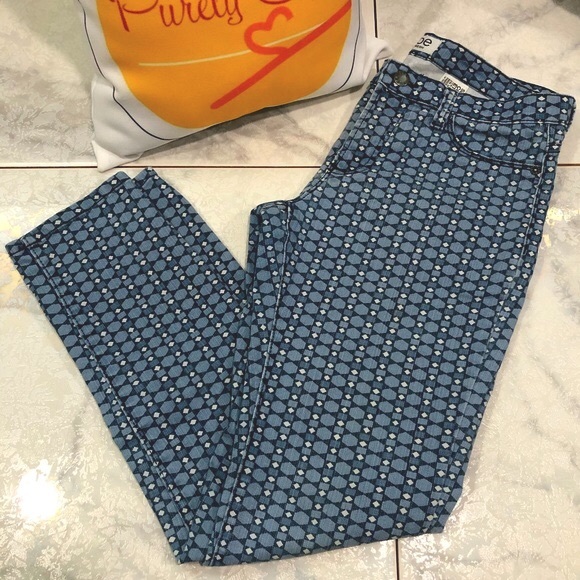 Joe Fresh Denim - JOE FRESH Denim Jeans Geo Print Blue White Size 4